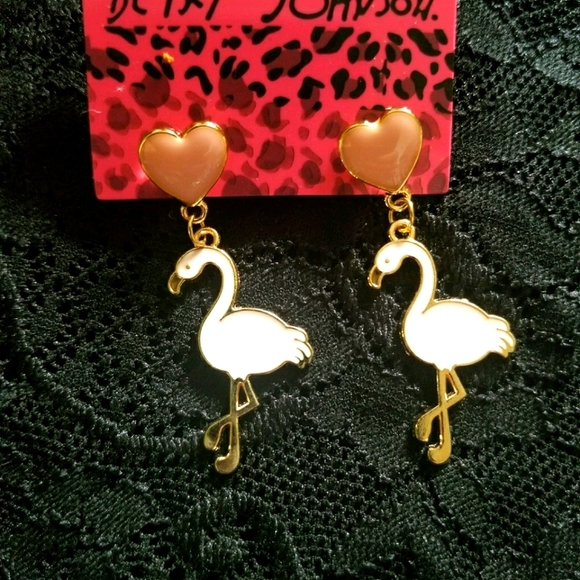 Betsey Johnson Flamingo Earrings